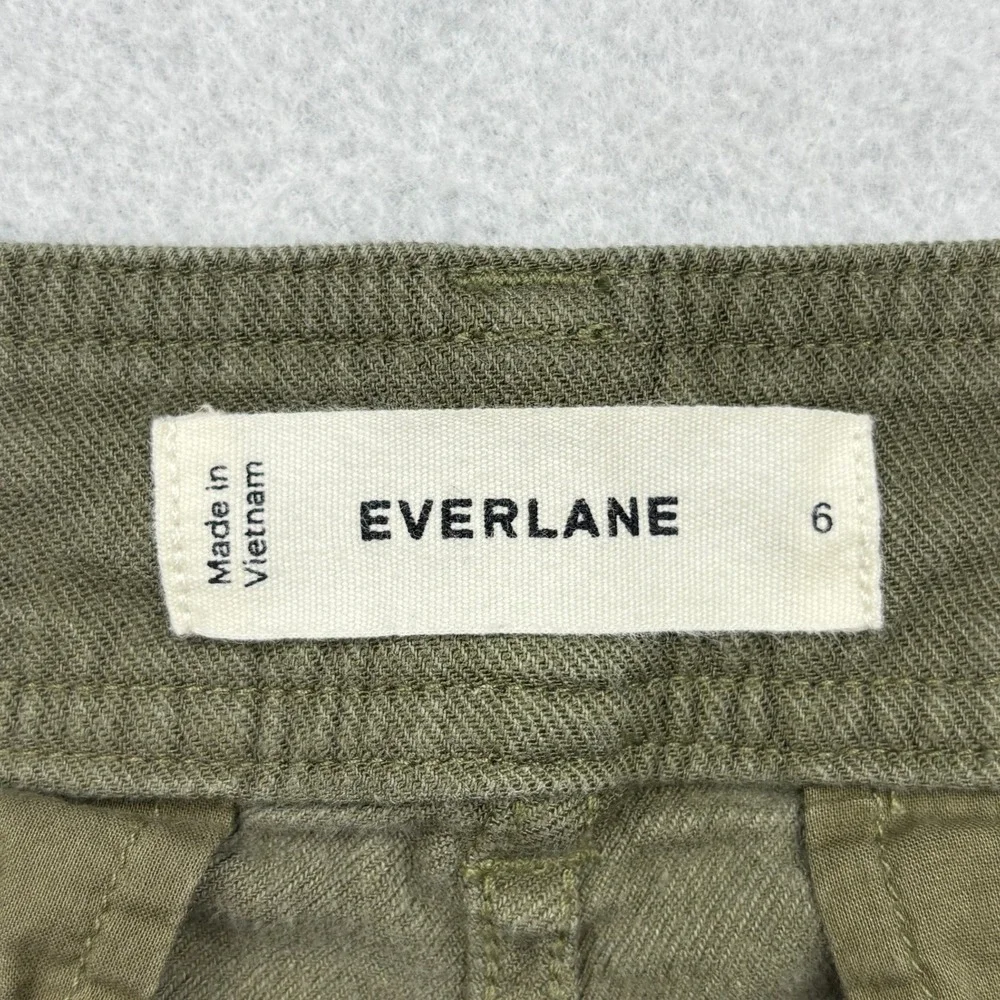 Everlane Pants Womens 6 Green Linen Pleated Curve Barrel Trousers European Flax